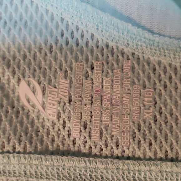 NWOT Energy Zone Athleisure/Workout Top Sz M Mint - Picture 2 of 5